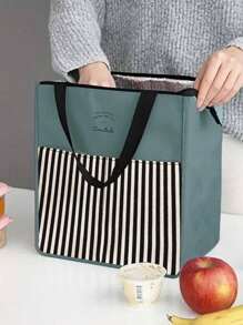 1 pieza Bolsa para caja de almuerzo, bolsa portátil multifuncional para exteriores, bolsa de aislamiento de papel de aluminio, bolsa de almacenamiento para caja de almuerzo, accesorio escolar