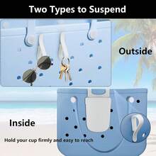 Sanchamy 4PCS Hook Accessories Bogg Bags Cup Holder Connector Holder Insert Hook-Secure And Organize Your Items In Your Beach Tote Bag-White - 黑色 - 查看 4