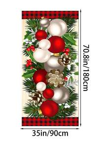 1 pezzo, Ghirlanda di campanelle di Natale di lusso, Decorazione per porta in polietilene da 35x70,8 pollici, Telo di sfondo per Buon Natale, Copertura per foto appesa, Decorazione per l'ingresso di casa, Adatto per decorazioni natalizie e scene di carnevale per il nuovo anno, Decorazioni per la casa, Decorazioni natalizie, Decorazioni per la stanza d'inverno