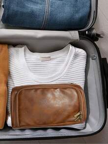 حقيبة يد رجالية مخصصة قطعة واحدة، تخزين سفر موضة عالية الجودة ومتينة، مناسبة للسفر والعناية الشخصية والعناية بالجمال، طقم جلد مقاوم للماء، هدية للرجال