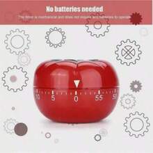 1 件番茄形厨房计时器 60 分钟机械倒计时，无需电力，耐用塑料烹饪提醒闹钟，红色带数字和说明，非常适合烘焙和烹饪 - 多款 - 查看 9