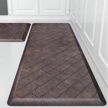 Cushioned Anti-Fatigue Floor Mats, Heavy Duty Non-Skid, 1/2 Inch Thick Ergonomic Comfort Foam, Brown, Home Decor - 棕色 - 查看 12