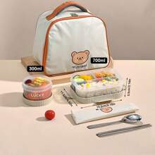 Large Capacity Transparent Plastic Compartment Lunch Box With Handle, Portable Sealed Leak Proof Bento Box, Multi Grids Fruit Salad Lunch Container, Microwave Heated Divided Food Storage Box, Suitable For Student And Adult Use In School, Office, Outdoor Camping, Picnic, Travel