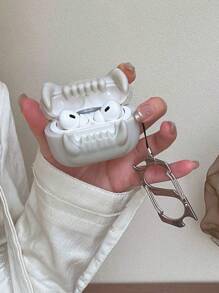 Saber Tooth Tiger Zahn geformte Silikon Wireless Kopfhörer Hülle kompatibel mit Apple Ohrhörer Hülle 1/2/3/4/Pro/Pro2(Nd)/Pro(3rd)