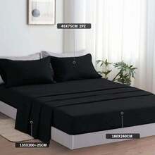Sheet Sets With Pillowcases - Black - View 8