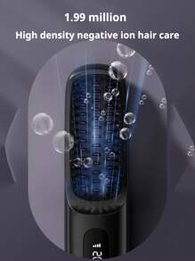 PinkSings Cordless Hair Straightener Brush With LCD Display Temperature Adjustable, Portable Mini Straightening Brush For Travel, Negative Ion Hot Comb For Women Styling Hair Styler, Anti-Scald, Ceramic Coating