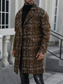 Herren lässige, weite karierte Jacke mit Langarm, Herbst/Winter