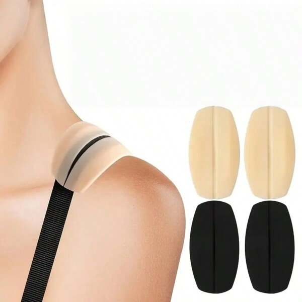 2/4 Stück unsichtbare Silikon Schulterpads, weiche rutschfeste nahtlose BH-Träger Kissen, Damen Lingerie & Unterwäsche Zubehör
