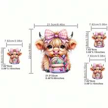 3pcs/4pcs/It's Another Year Of School Season, Cute Highland Cows Have Gone To School. Clothes Patches, DIY A-Level Washable Stickers, Clothes, Heat Transfer Stickers, Women's/Men's T-Shirts, Backpacks, Pillows, Decorative Badges, Labels, Baseball Caps, Backpacks, Etc