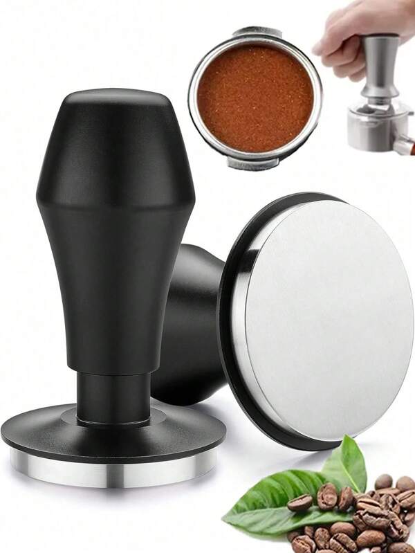 1 pieza Prensador de café de 53mm - Prensador con muelle - Prensador de espresso de barista con muelles de repuesto de 15lb / 25lb / 30lb - Mango de aluminio anodizado y base plana