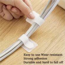 20pcs Durable Nylon Self-Adhesive Cable Ties - White Ring Fasteners, Convenient For Power Cord Organization, Flexible Multi-Purpose Home And Office Cable Tape, Wire Fixer - Easy Cable Organization And Management - Reusable And Durable Cable Adhesive Loop Fasteners, Suitable For Home And Office, Easy Cable Management, Used For Computer Cable Management, Desktop Wire Rack, Cable Organizer, Hook And Loop Straps (Color And Style Random) Note: The Video Shows The Correct Usage Method!!! - Multicolor - View 4