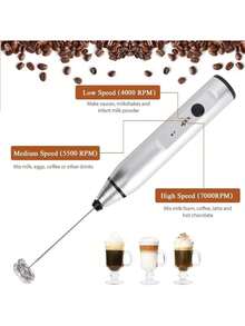 1 pezzo Montalatte elettrico 2 in 1, a mano con frusta in acciaio inossidabile e separatore di tuorlo d'uovo - ricaricabile USB, montatore di latte a 3 velocità regolabili, mini frullatore, miscelatore per bevande per caffè, latte, cappuccino, torte, cioccolata calda | Portatile, può montare panna, sbattere uova, mescolare ingredienti, in materiale plastico, alimentato a batteria al litio, utensile da cucina - Multicolore - Visualizzare 5
