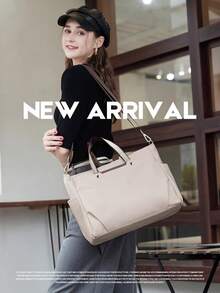 轻便大容量防水尼龙面料手提背包旅行背包电脑短途商务背包适合15.6英寸笔记本电脑适合旅行商务假期大学学校户外假日商店适合男孩女孩学生男士礼物送给女士的登机包 40x20x25 返校学校用品包用于学校工作笔记本电脑包女士 书包 - 黑色 - 查看 2