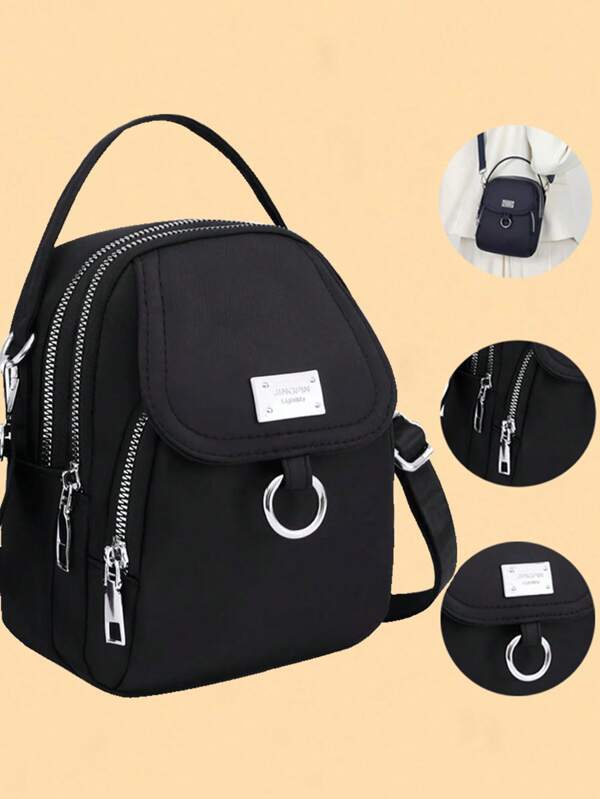 Oxford Cloth Crossbody Bag New Single Shoulder Men's And Women's Casual Fashion Bag Men's And Women's Nylon Mobile Phone Multi-Layer Canvas Small Bag