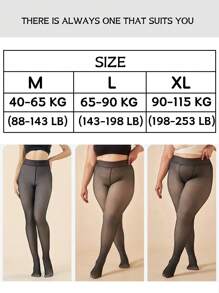 1 Pair 220g Thick Warm Leggings For Women, Winter Thermal Lined Skinny Tights, Elastic Slim Fit Sexy Pantyhose