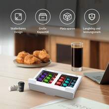 Kapselaufbewahrung 27 x 18 x 6,5 cm 30 Kaffeekapseln unter dem Regal Platzsparende Schublade für Kaffeekapseln