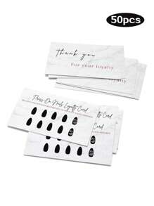 50pcs Referral And Loyalty Discount Card Business Referrals Reward Awards Cards,Double Sided Loyalty Cards For Business Beauty Salons,School Supplies,Back To School