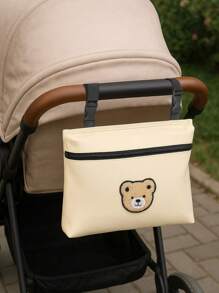 1pc Large Capacity Bear Stroller Diaper Bag, Portable Tote Bag For Nursing Bottles And Other Items, Versatile