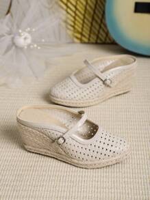 Stylish & Versatile Shiny Silver Breathable Bowknot Strap High Heel Pumps