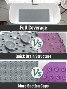 Shower And Bathtub Anti-Slip Mat, Rubber Non-Slip Shower Mat, Suitable For Elderly And Women, Anti-Slip Bathtub Mat With Drainage Holes And Suction Cups, Universal Mat For Bathroom And Bathtub - Multicolor - View 6