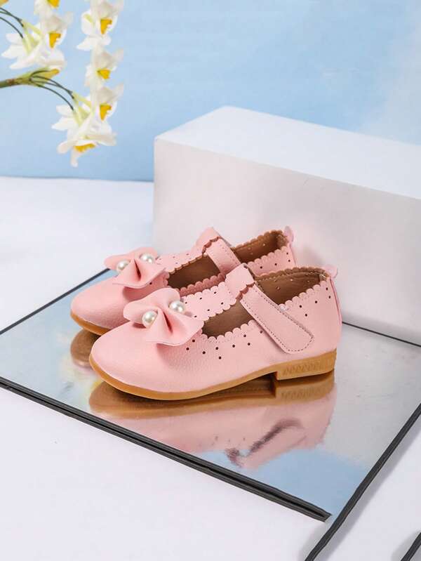 1pair Kids' Soft Sole Slip-Resistant Non-Slip Fashionable Versatile Bowknot Children Shoes