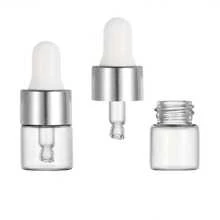 Juego de 10/20/50 piezas de botellas cuentagotas de vidrio mini, botellas cuentagotas mini, botellas de muestra pequeñas con tapa, ideales para viajar, aceites esenciales, cosméticos, líquidos de muestra y perfume (color: oro/plata/blanco/rosa dorado, 1 ml/2 ml/3 ml/5 ml)