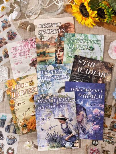 1 Stück Stickeralbum mit Schnittkantenaufkleber, kreativen Aufklebern und dekorativen Aufklebern für Tagebücher, nostalgisches Thema, Schulmaterial, Rückkehr zur Schule