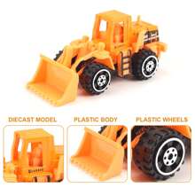 6pcs/ 11 In 1 Mini Die-Cast Engineering Trucks Construction Vehicles Excavator Bulldozer Mixer Car Model Children Toys Holiday Gift For Kids,Back To School