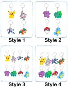 pokemon Pokemon Keychain Pendant, Pokemon Pokemon Key Chain, PVC Cartoon Pokemon Keychain, Cute Keychain Ring, Party Decoration, Party Small Gift Christmas And Halloween Festival Supplies And Decorations