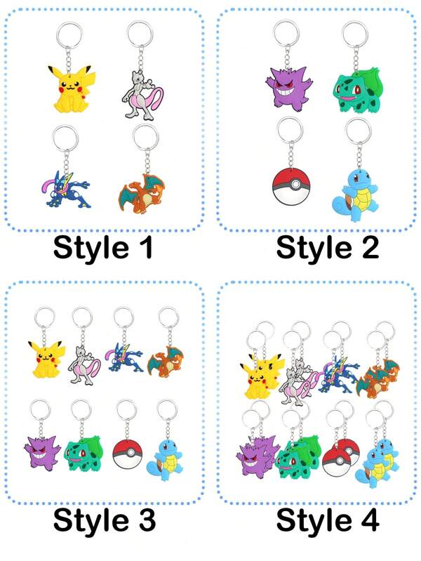 pokemon Pokemon Keychain Pendant, Pokemon Pokemon Key Chain, PVC Cartoon Pokemon Keychain, Cute Keychain Ring, Party Decoration, Party Small Gift