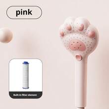 Cute Cat Paw Handheld Shower Head, Home Bathroom High Pressure Massage Sprayer Water-Saving Shower Head Filter