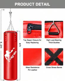 JORICY 4 FT Heavy Punching Bag (Unfilled) With Boxing Gloves Set For Kickboxing, MMA, Muay Thai Home Gym Training Kit – Saco De Boxeo Para Adultos