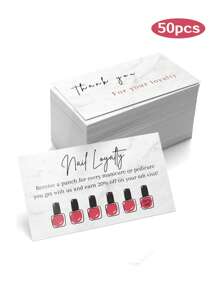 50pcs Referral And Loyalty Discount Card Business Referrals Reward Awards Cards,Double Sided Loyalty Cards For Business Beauty Salons,School Supplies,Back To School