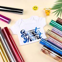 8-Farben Wärmeübertragungsvinyl Rolle - Einfach zu schneiden & , Leuchtende Farben für DIY T-Shirt, Skateboard, Hut Designs - Perfekt für Projekte, Vinyl-Transfers | Glänzende Oberfläche | Weicher Matter Stoff