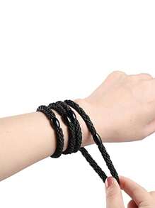 1Pc/3Pcs/5Pcs/10Pcs/20Pcs Fashionable Simple Style Black Hair Ties, Hair Accessories For Men And Women, Soft Braided Elastic Ponytail Holders, Hairband Scrunchies, Rubber Band, Bun & Ponytail Clips, Durable And Anti-Slip