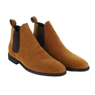 Botines Hombre en, Botines Tobilleros Cómodos Antideslizantes, Zapatos Casuales Amarillo Mostaza Talla 42 (260mm / 10.2in)