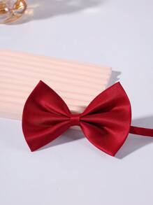 1pc Children's Solid Color Bowknot, Boys' Suit Tie, Children's Solid Color Bowknot, Suitable For Wearing At Parties And Performances