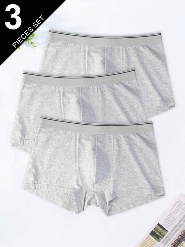 Norcotton 3 packs Boxers pour hommes 100% coton, design de boxe gris clair