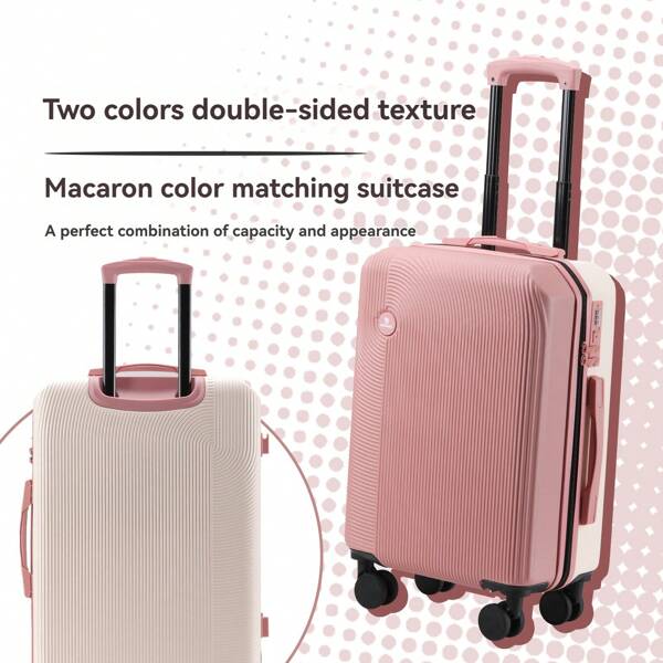 1pc Macaron Color Luggage, 20/24" Travel Suitcase Carry On With 360° Wheels, Anti-Theft Lock, Suitable For Short Trips, Vacation, Beach, Students Going To School, Gift For Travel Essentials Bag For School School Accessories School Stuff