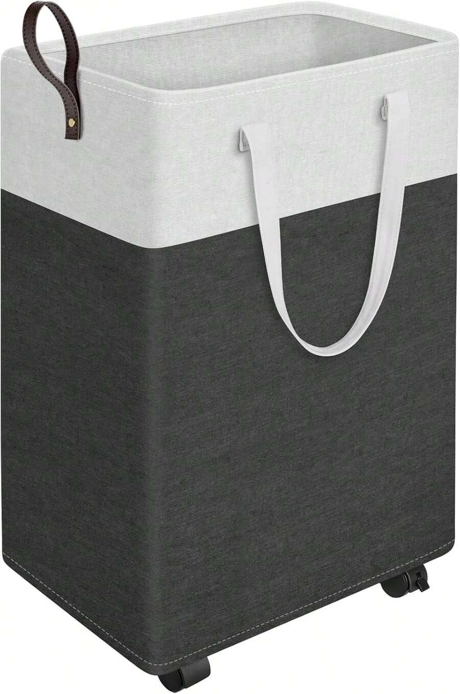 Laundry Basket With Wheels, Rolling Laundry Hamper, Collapsible & Waterproof Clothes Hamper, Narrow Corner Bins With Extended Handles In The Family & Dorm 90L,Grey) - Dusty Blue - View 1