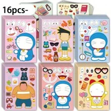 bandai 8/16 Doraemon Sticker Pack, Cartoon Stickers, Suitable For DIY Projects, Laptops, Guitars, Cups, Etc., Perfect For Holidays And Birthday Gifts