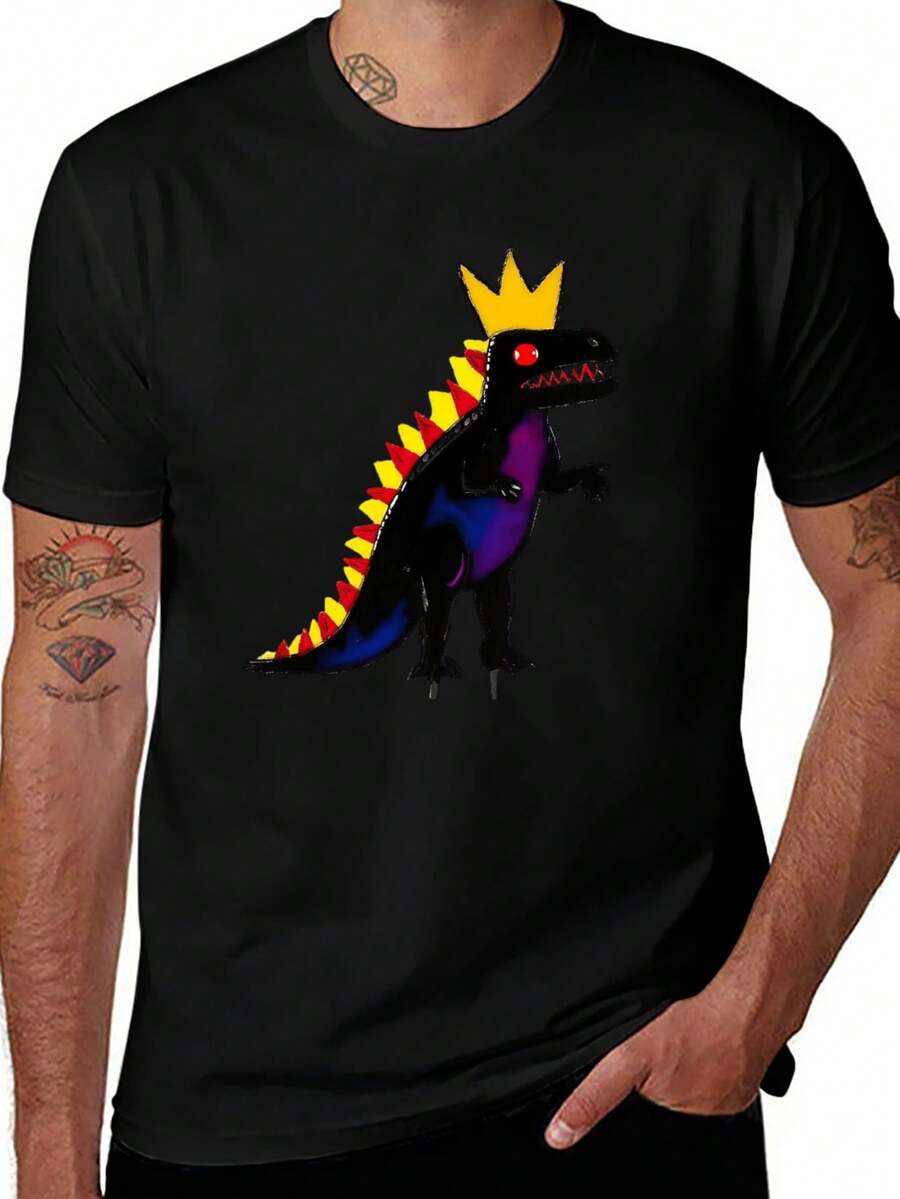 Cool Graphic T-Shirts For Men - Unisex Jean Michel Basquiat T-Shirt, Casual Crewneck Short Sleeve Graphic Tee, X-XXXL - màu đen - Xem 1