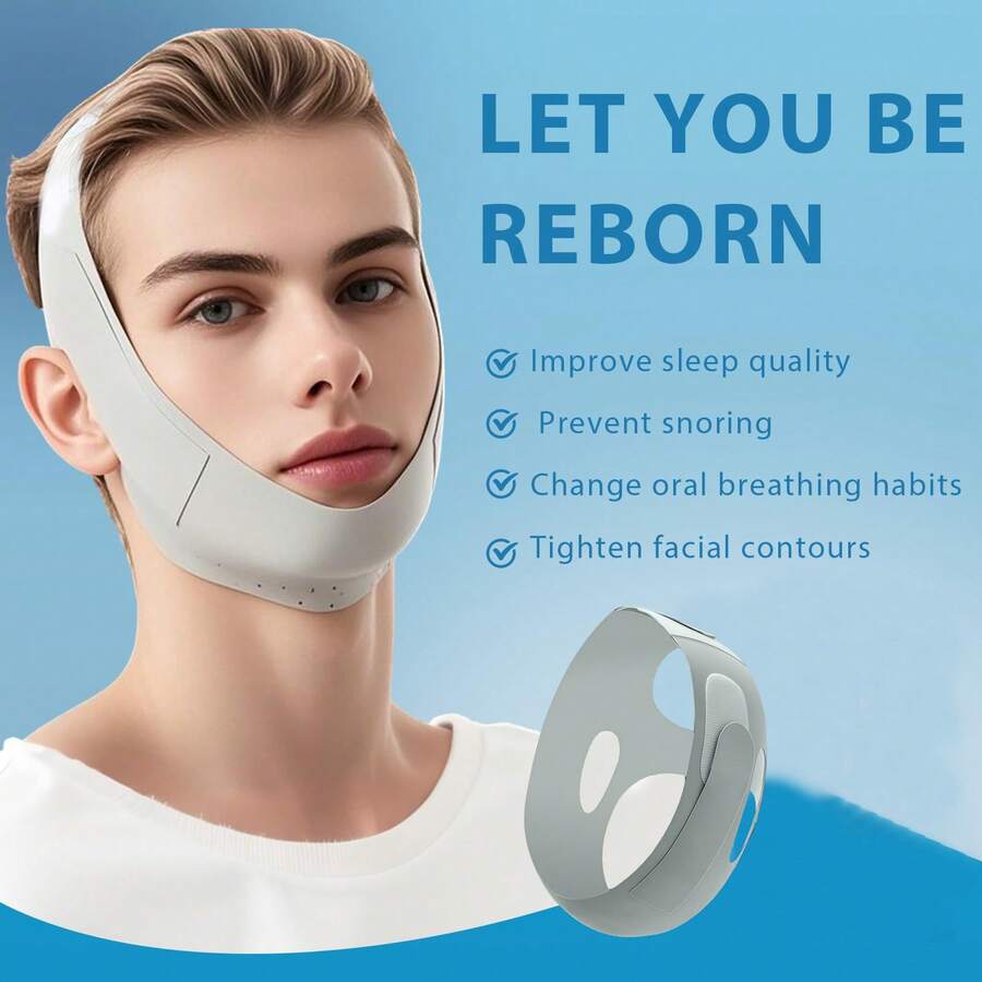 Anti - Snoring Cheek Strap For Sleeping, Adjustable & Breathable, Snore Relief For Men/Women, Ideal For Night Sleep, Naps & Travel, Effective Snoring Solution - Dark Grey - View 1