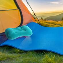 5 种颜色可选充气露营枕头，1 件便携式颈部支撑压缩充气枕头，适用于海滩、办公室、家庭、旅行，紧凑型气枕