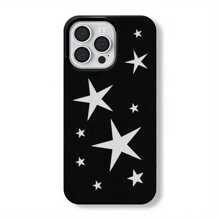 1 pièce Étui de téléphone avec pentagramme noir et argenté compatible avec les téléphones Apple