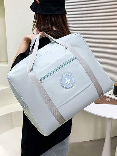 1 pieza Bolsa de viaje portátil, Bolsa de almacenamiento unisex, Bolso de mano conveniente para damas, Bolsa de viaje de gran capacidad para hombres, Bolsa de viaje plegable, Bolsa de almacenamiento de equipaje en movimiento, Bolsa de avión portátil, Bolsa para empacar ropa, Bolsa de viaje de gran capacidad multifuncional, Bolsa de deporte y acondicionamiento físico para artículos personales, Bolsa de viaje de fin de semana impermeable, Accesorios de viaje multifuncionales unisex.