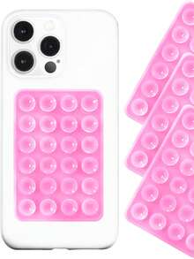 Silicone Suction Phone Case Stand,1/2/3-Piece Set, Silicone Adhesive Suction Phone Mount, Anti-Slip Sticky Phone Grip, Strong Grip Cover For Selfies And Videos (Black Pink) - màu đen - Xem 2