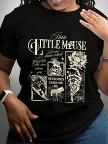 Run Little Mouse Tshirt, Run Little Mouse, Zade Book Dark Romance Merch, Smut Reader Gift, Smut Reader, Book Lover Gift, Dark Romance Book Shirt - màu đen - Xem 1