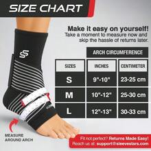 Sleeve Stars Ankle Brace For Women And Men Ankle Wrap For Sprain Comprion Sleeve For Plantar Fasciitis Relief Easy Customizable Support: W Ovable Strap Single M:10"12" Black-Local Delivery - Trung bình - Xem 5