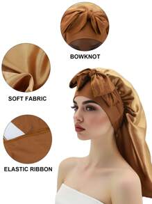 1 pieza Gorro de satén largo, Gorro de seda para cabello, Gorro para dormir, Gorro para trenzas largas, Gorro de cuidado del cabello reutilizable y ajustable, Gorro para dormir para mujeres
